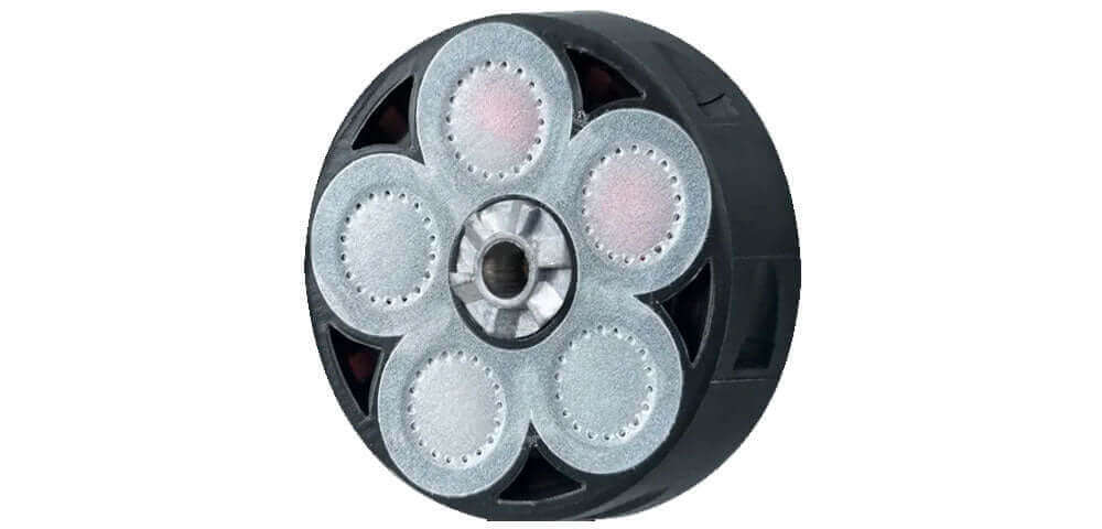 Emergency Magazine for HDR68, TR68 filled with Pepperballs & Rubberballs – Emergency Magazine for Umarex T4E HDR68 / TR68 – Preloaded with Pepperballs & Rubberballs 💥 Preloaded .68 cal drum – ready for immediate action🧪 Alternating load: 3x Pepperballs