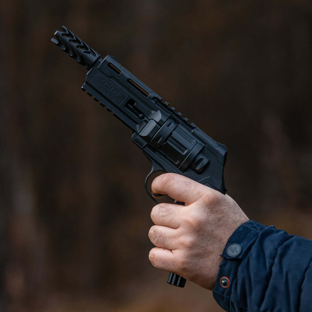 MUZZLE BRAKE BLACK T4E HDR50 HDP50 Cal.50 TR50 TP50 – Z-RAM MUZZLE BRAKE BLACK HDR50 TR50 HDP50 TP50 Cal.50 Steel Tuning Add-On ✔️ CNC Milled Steel Construction💥 Enhanced Tactical Look & Recoil Effect🔧 Mounts to Tuning Barrel Only📦 1x Muzzle Brake (.50