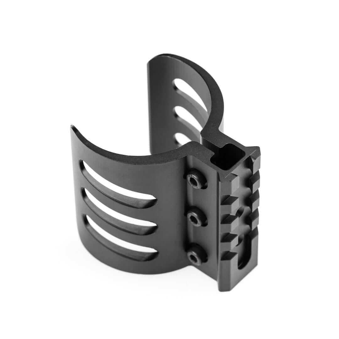 BOTTLE CLAMP ALU | AEA HP MAX 1 | HP MAX 2 | 1x Picatinny – BOTTLE CLAMP | ALU | AEA HP MAX 1 & 2 Precision Mount with Integrated Picatinny Rail – Black Anodized Aluminum Secure your setup with style: This CNC-machined aluminum bottle clamp is the perfect