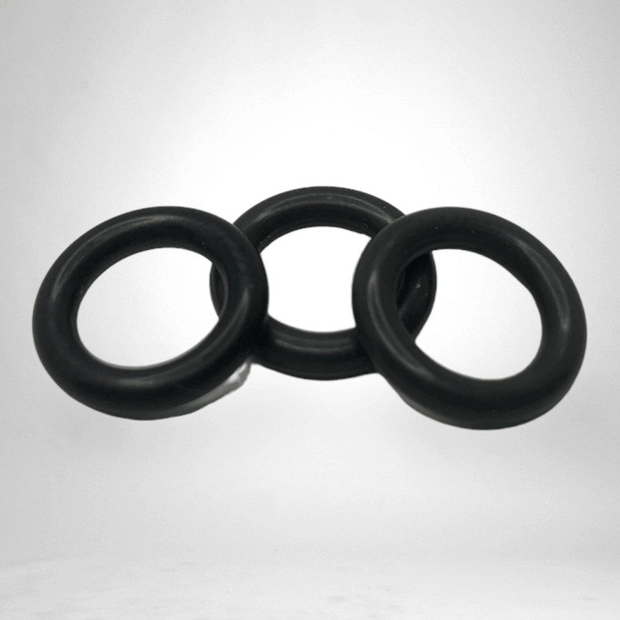 Three black Z-RAM Heat Core valve-stem O-rings