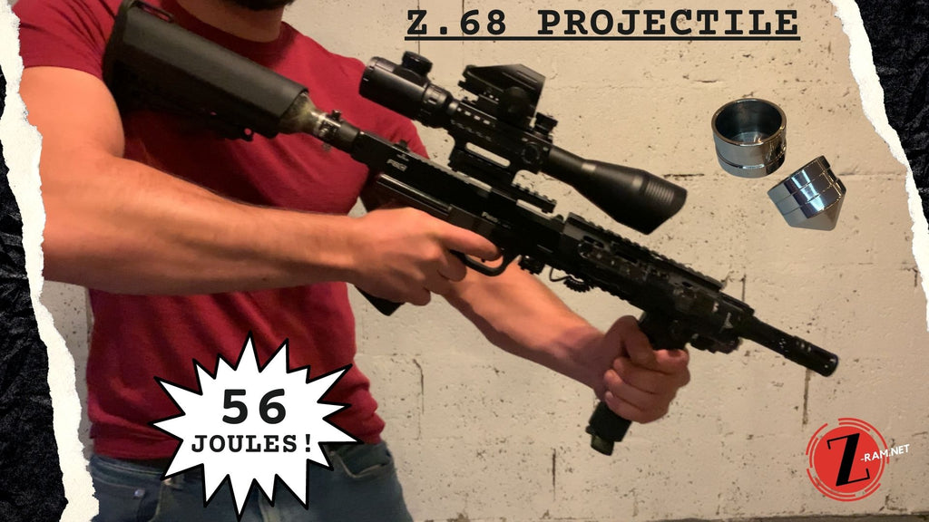 56 julios! BALAS DE ACERO Z-RAM Z.68 con configuración de rifle FSC Tiberius First Strike T9.1 T8.1 0.68 slugs