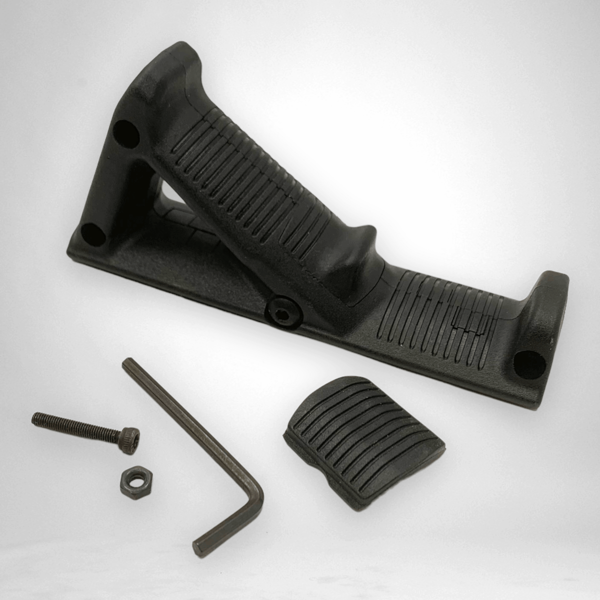 Universal angled triangular foregrip for a 20 mm Picatinny rail