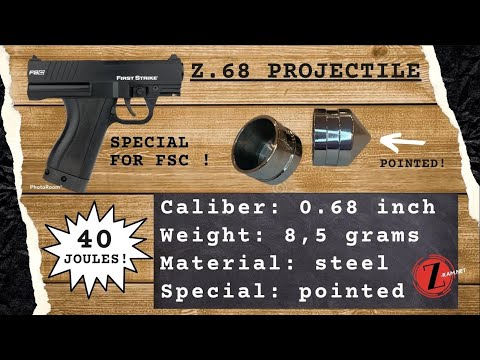 Original Z-RAM video thumbnail: 40 Joules Z.68v1 projectiles for TCP FSC T9.1 T8.1 HDR68 TR68 etc. (English translation 2021) TS68