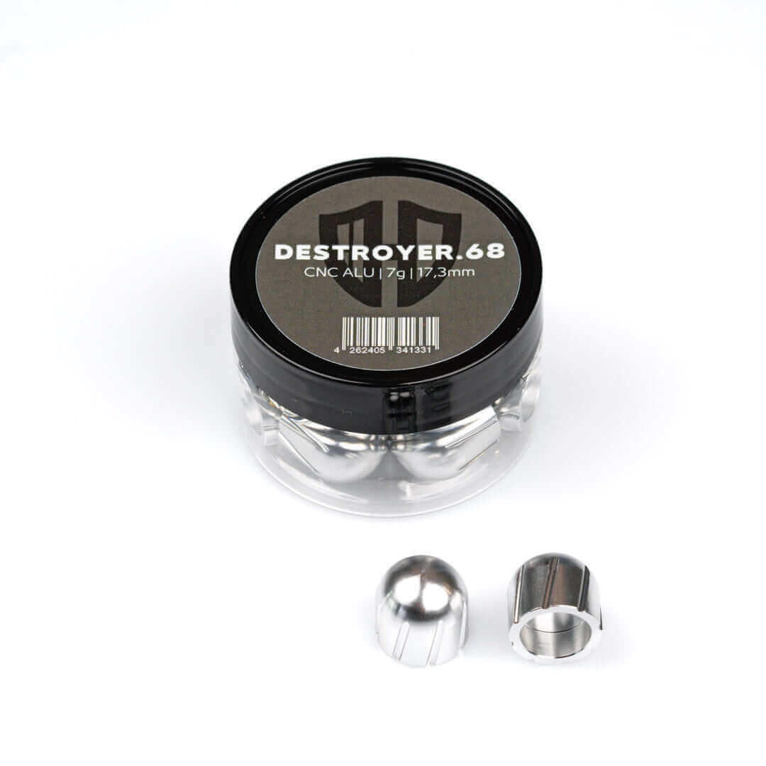 12x DESTROYER.68 | CNC ALU | 7g | 17.3mm | argento | HDR68 | HDS68 | FSC | Milsig