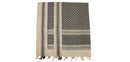 Shemagh / PLO cloth with Fringes - sand/black – ✔️ Shemagh / PLO Tactical Scarf – Sand/Black Classic desert scarf with fringes – reliable protection against sun, dust, and sand. 💥 Details Traditional Shemagh (PLO cloth) with classic fringe design Color: