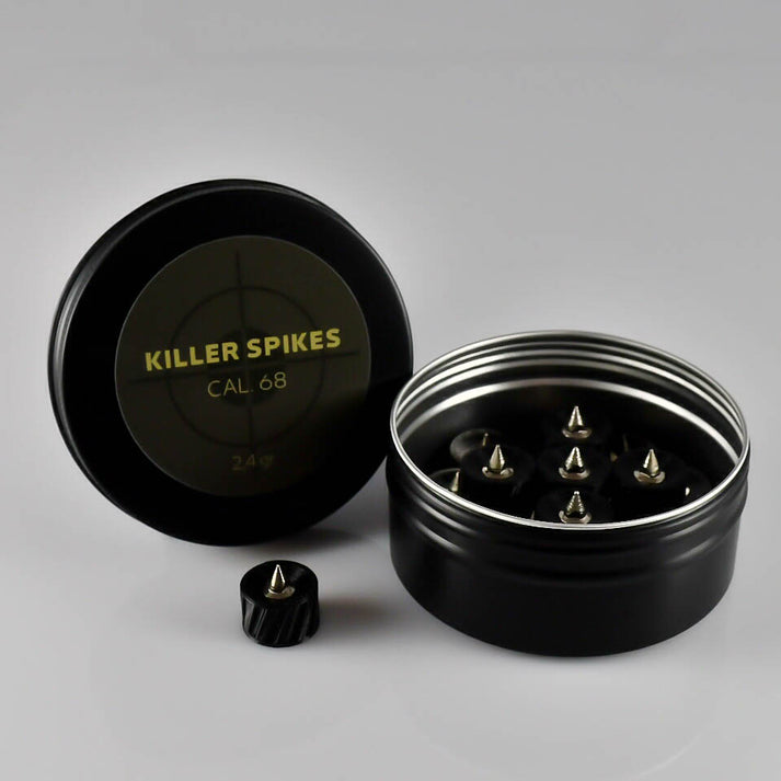 20 x CAL.68 KILLER SPIKES para HDR68 MAXIMUM POWER Ajuste perfecto, Negro