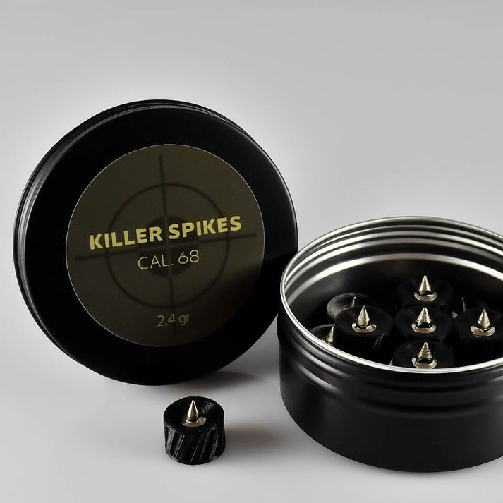 20 x CAL.68 KILLER SPIKES para HDR68 MAXIMUM POWER Ajuste perfecto, Negro